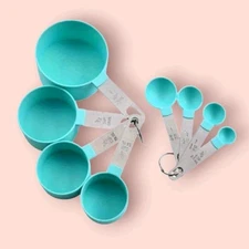 8pcs Stainless Steel Multi-Purpose Measuring Cups & Spoons Set – Green