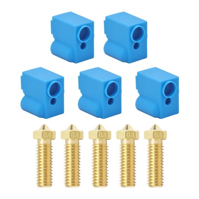 	5 Nozzles & Silicone Socks for Anycubic Vyper & Kobra Plus 3D Printers 0.4mm	