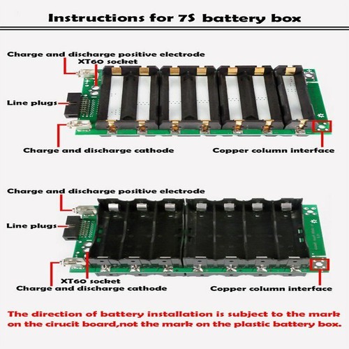 Caja portabaterías 7S1P/2P Power Wall18650 hágalo usted mismo con 20A/40A/60A BMS sin necesidad de soldadura - Imagen 5 de 20