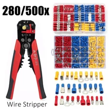 280/500X Assorted Insulated Spade Electrical Wire Connectors Crimp Terminals Kit