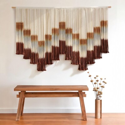NEW Anthropologie  XL Boho Tapestry Macrame Woven Dyed Yarn Wall Hanging - 60''