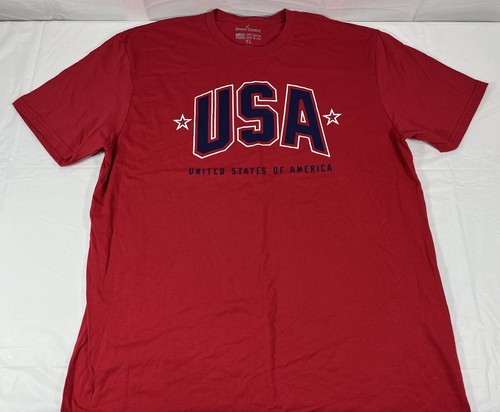 General Standard Americana T-Shirt, MADE IN USA, 100% Baumwolle, rot, Herren XL, NEU
