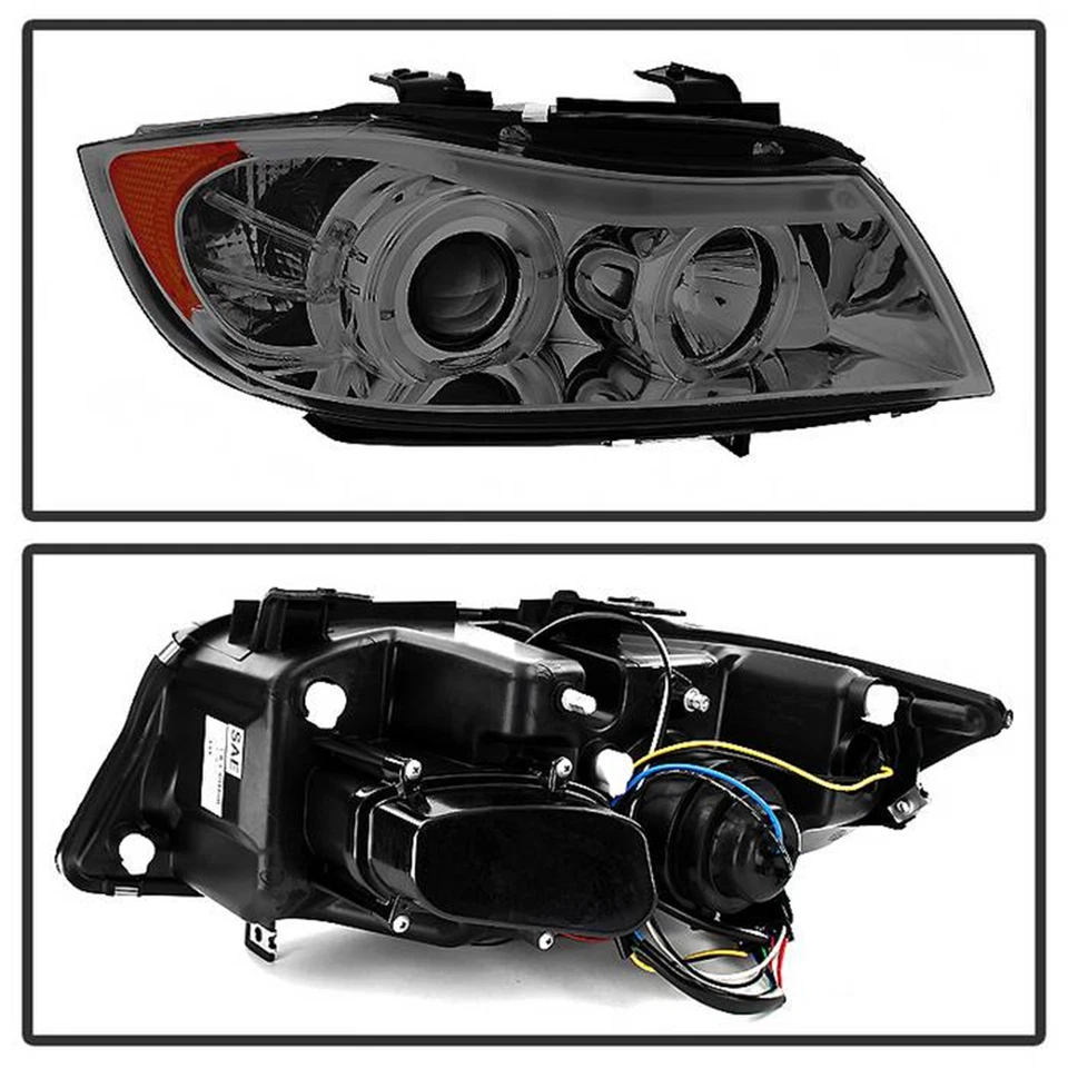 Spyder Signature LED Halo Smoke Projector Headlight For 06-08 BMW E90 3-Series - Image 4 of 4