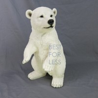 EisbäR Figur Statue Skulptur Deko Gartenfigur Lebensecht Deko Zoo BäR Arktis Eis