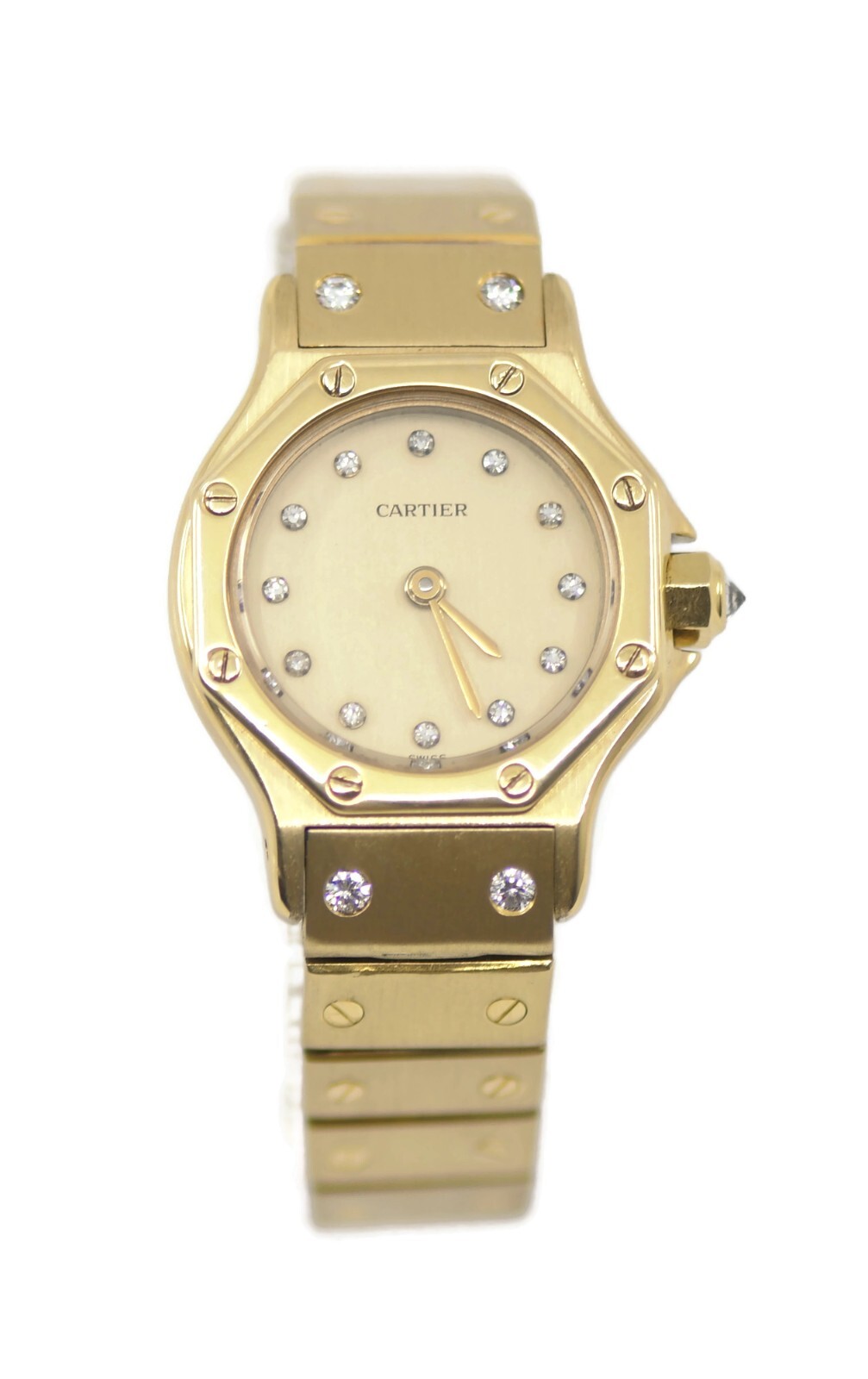Cartier Santos Octagon Diamond 18K Yellow