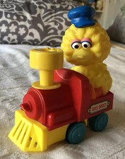 Big Bird Vintage Sesame Street Train Wind up Toy Illco Retro Collectible