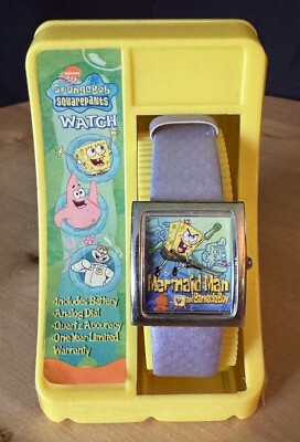 2002 SpongeBob Squarepants  MERMAID MAN  Analog Watch By Clicks NEW OLD STOCK