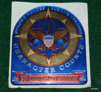 BOY SCOUT - JELLED DECAL -90th ANNIVERSARY - 2000 - CHARACTER COUNTS | eBay