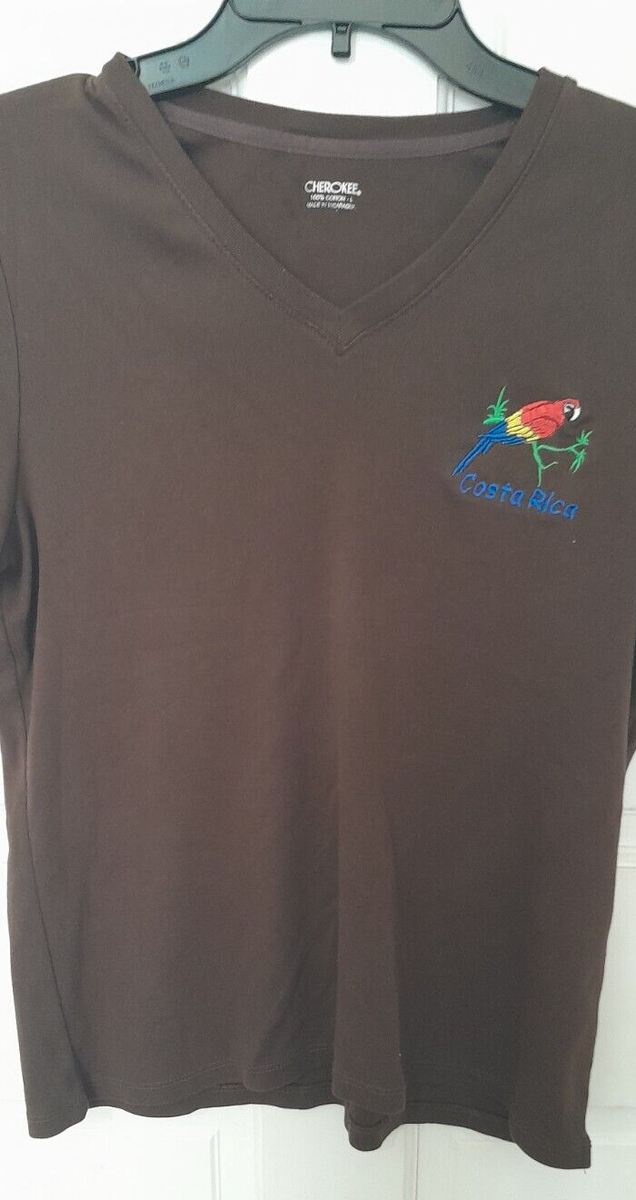 Ladies Cherokee T Shirt Costa Rica Brown Size L 100 Percent Cotton | eBay
