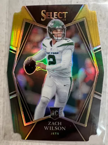 2021 Select Zach Wilson R/C Black/Gold Premier Level Die Cut