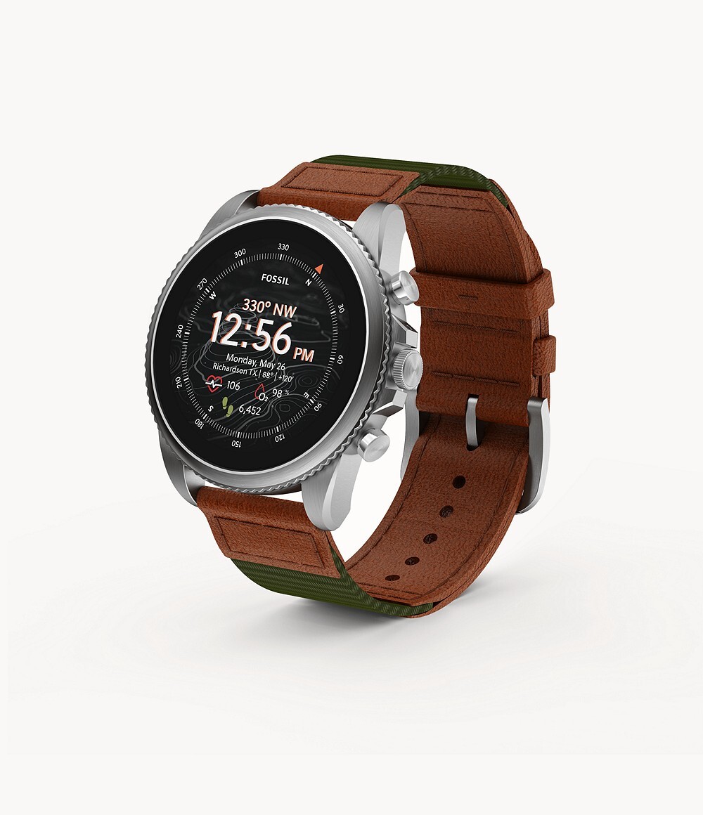 Fossil Men Gen 6 Smartwatch Venture Edition Olive Fabric and Fossil Men Gen 6 Smartwatch Venture Edition Olive Fabric and