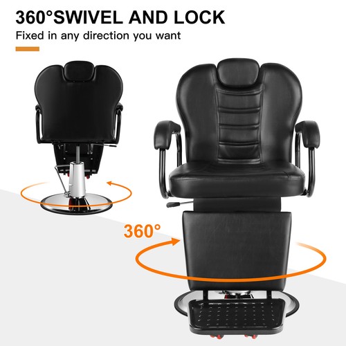 All Purpose Hydraulic Recline Barber Chair Salon Beauty Spa Heavy Duty Equipment - Picture 4 of 12
