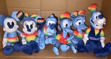 DISNEY RAINBOW COLLECTION MICKEY MINNIE MOUSE PLUTO GOOFY DONALD PLUSH PRIDE SET