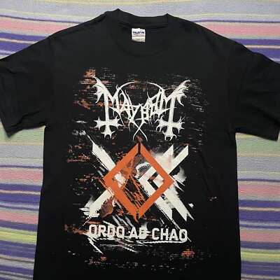 New MAYHEM Ordo Ad Chao T-SHIRT Small W/back Tour Concert Black Metal
