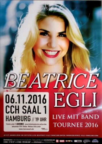 BEATRICE EGLI - 2016 - Plakat - In Concert - Live Tour - Poster - Hamburg - Afbeelding 1 van 1