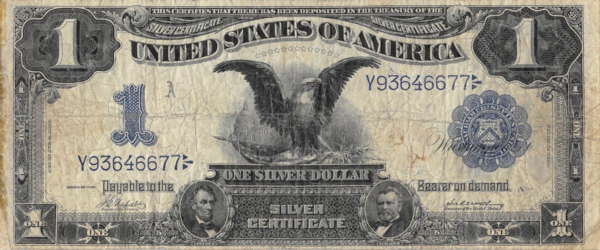 USA $1 Series of 1899 Black Eagle Silver Certificate Block Y