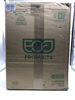 #ad Eco Products Individually Wrapped 7.75 in Clear Straws 9600 Piece Total $71.39