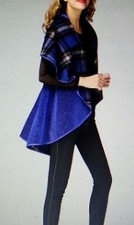 Jerry T Women's Reversible Cape 2x 22 24 Metallic Blue Plus Size Jacket Sr7070