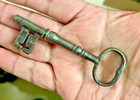 Large Antique 19th C. greek key Skeleton Key — photo 1