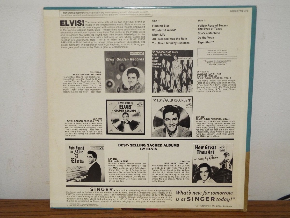 ELVIS PRESLEY FLAMING STAR SINGER PRESENTS LP VINYL ALBUM | eBay
