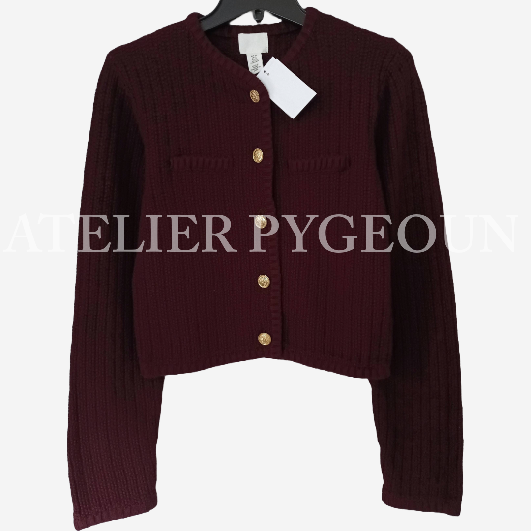 Cardigan Tricoté H&M Bordeaux - Taille S - Neuf Sans étiquettes