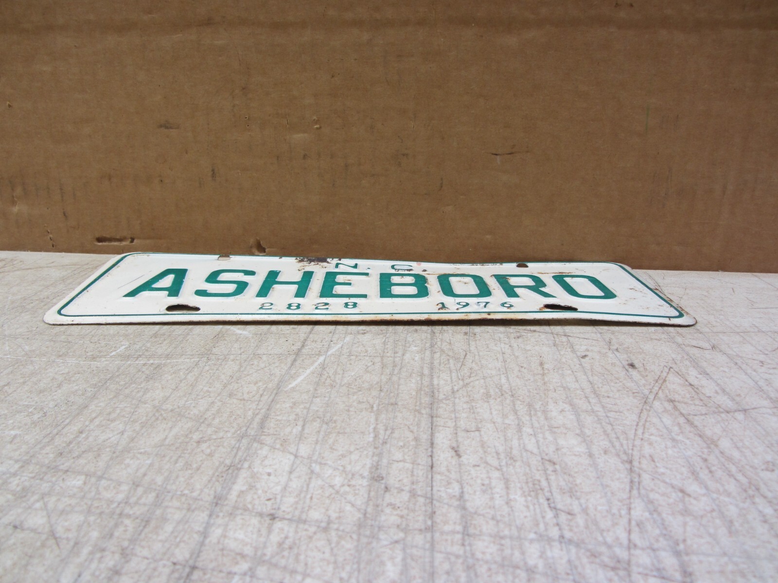 VTG ORIGINAL 1976 ASHEBORO NORTH CAROLINA NC LICENSE PLATE FRONT TAG