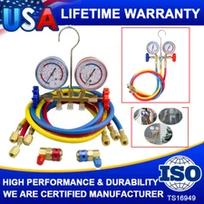A/C Diagnostic Manifold Gauge Kit Refrigeration Charging Air Conditioner HVAC AC