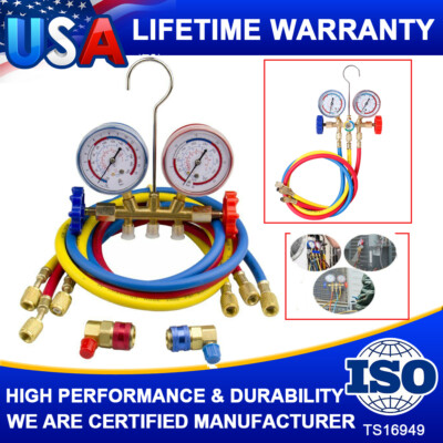 A/C Diagnostic Manifold Gauge Kit Refrigeration Charging Air Conditioner HVAC AC
