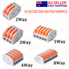 <!--F#f_0-->5-100pcs 2/3/4/5/8 Way Spring Lever Terminal Block Cable Wire Connector Reusable<!--F/-->