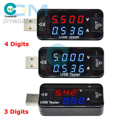 4 Digits/ 3 Digits USB Tester Voltmeter Current Meter Ammeter Voltage Detector