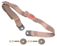 Universal Seat Belt w/Push Button Latch 60-Inch Tan New Dii