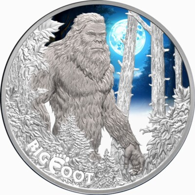 #ad Niue 2024 BIGFOOT Sasquatch $1 1 Troy Oz Pure Silver Color Proof OGP—MINTAGE 750 $249.95