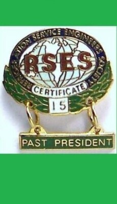 RSES Refrigeration Service Engineers Society,15yr Certificate,Past President.Pin