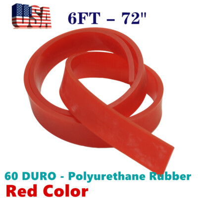 6FT - 72'' Silk Screen Printing Squeegee Blade - 60 DURO - Polyurethane Rubber