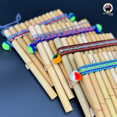 Handmade pan flute. Andean Pan flute. Ecuadorian sounds. Sound healing.