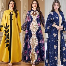 Abaya Ramadan Elegant Women Kaftan Muslim Maxi Dress Morocco Evening Gown Modest