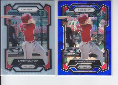 2 - 2024 Prizm SAMMY STAFURA Silver + Blue Cracked Ice Reds #115