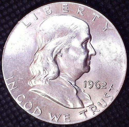 1962-D Benjamin Franklin Silver Half Dollar 50(c) Uncirculated #036