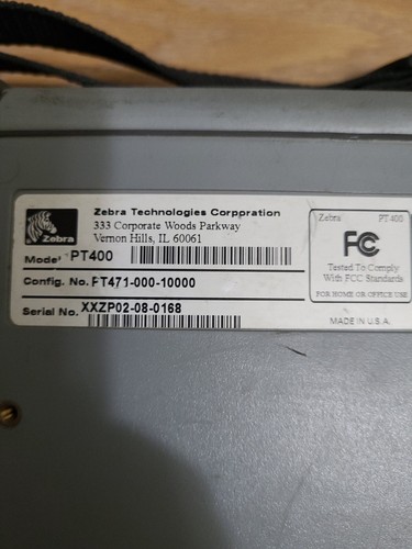 Impresora térmica portátil de código de barras Zebra PT400 sin fuente de alimentación - Imagen 9 de 11