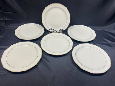 Wissterliug ''IVORY / GOLD'' Schwarzenbach  ~ Set of 6 ~ Dinner Plates ~ 9 3/8''