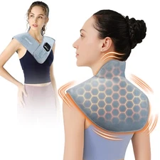 DGYAO Neck and Shoulders Wrap For Back Pain Relief Cordless Electric Heated Pad 