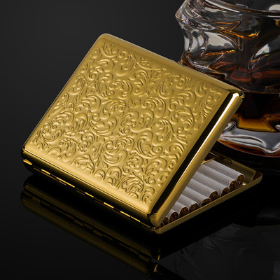 cigarette cases for 100's holds 20 NEW gold plated embossed arabesques cigarette case holds 20 cigarettes