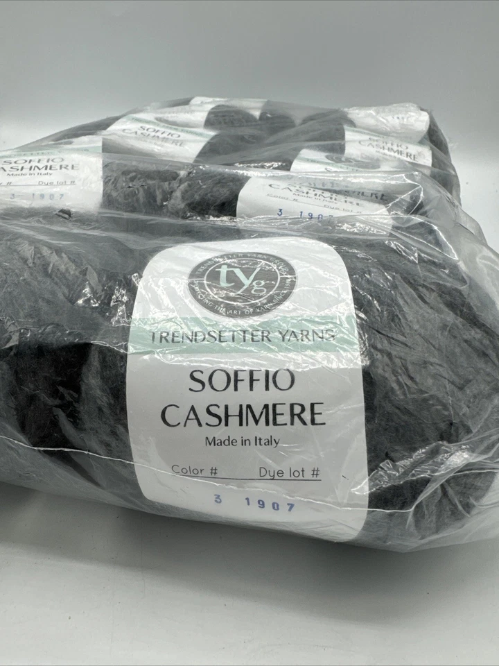 10 Hilos Trendsetter SOFFIO CASHMERE Hechos en Italia Color #003 Carbón 1907 Foto 2 de 3