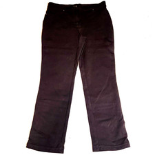 Chico's Womens Pants Sz 1 US 8 Short Brown Flat Front Stretch Mid Rise