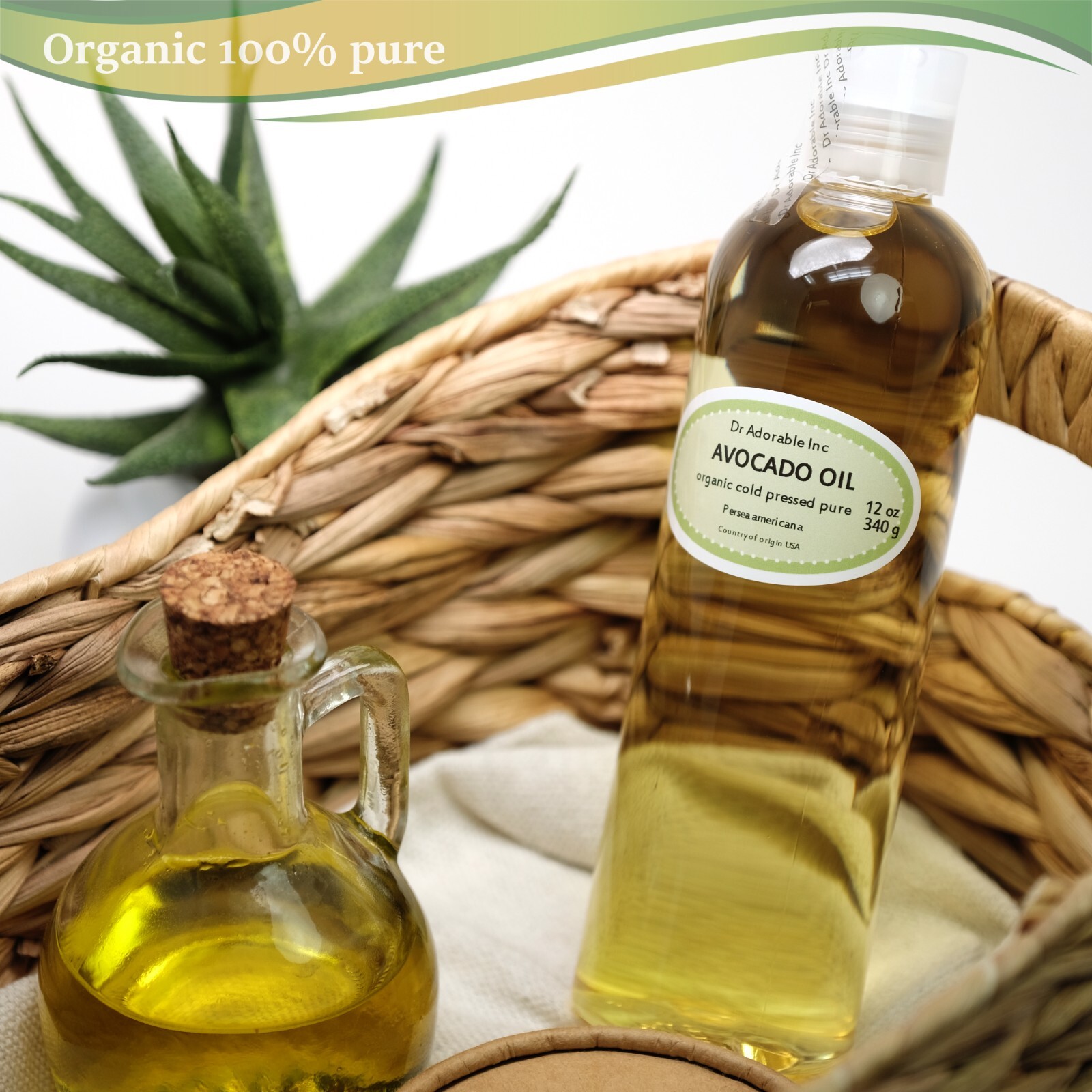 PURE ORGANIC AVOCADO OIL COLD PRESSED *FREE SHIPPING!* 