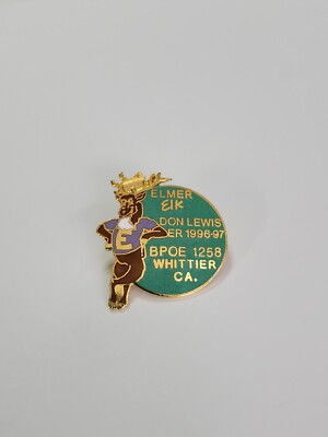BPOE Elks #1258 Wittier Pin California Don Lewis Exalted Ruler 1996-97
