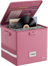 Vinyl Record Storage Box - Fireproof Water Resistant Collapsible 100 Records
