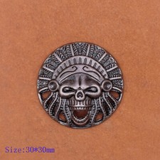 AUSSIE SUPPLIER. 2 x Indian skull head Biker concho vest & saddle bags conchos