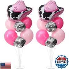 WinnerWhy 4 Set Cowgirl Party Decorations Disco Ball Balloon Disco Cowgirl Pa