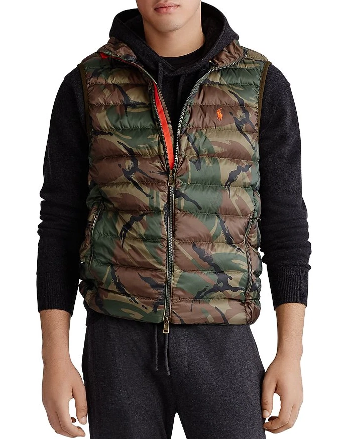 Polo hooded hotsell down vest
